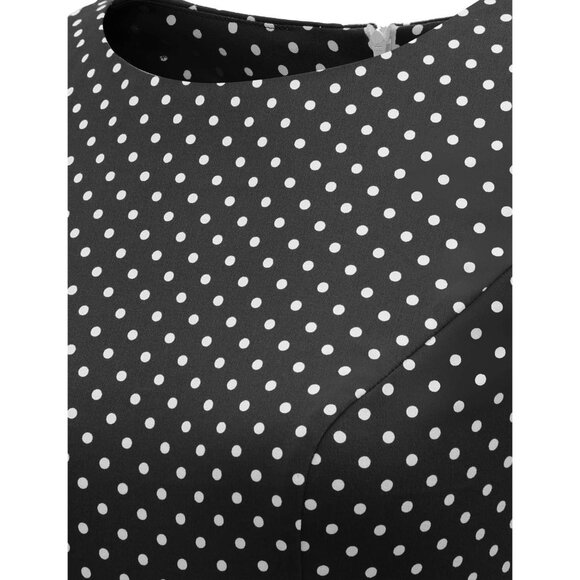 Women's Vintage 1950s Cocktail Dress Retro Rockabilly Prom A-Line Flared - Picture 7 of 7